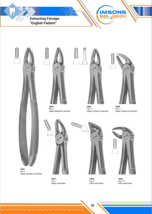 Tooth Extracting Forceps — Extracting Forceps English Pattern, catalogue page 2