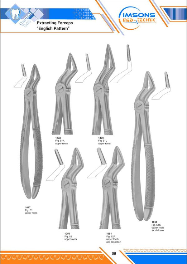Tooth Extracting Forceps — Extracting Forceps English Pattern, catalogue page 9