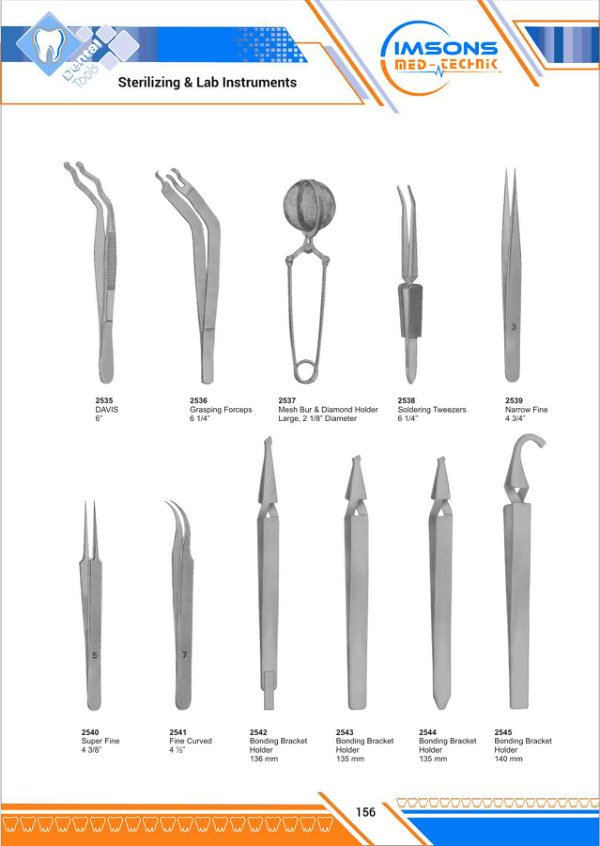 Syringes, Tweezers & Lab Instruments — Sterilizing & Lab Instruments, catalogue page 156