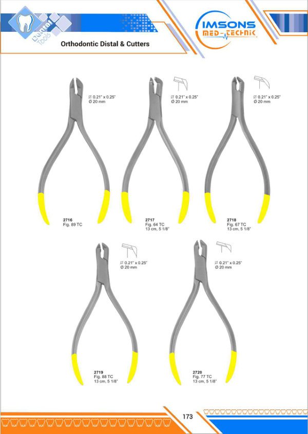 Orthodontic Pliers & Cutters — Orthodontic Distal & Cutters, catalogue page 173