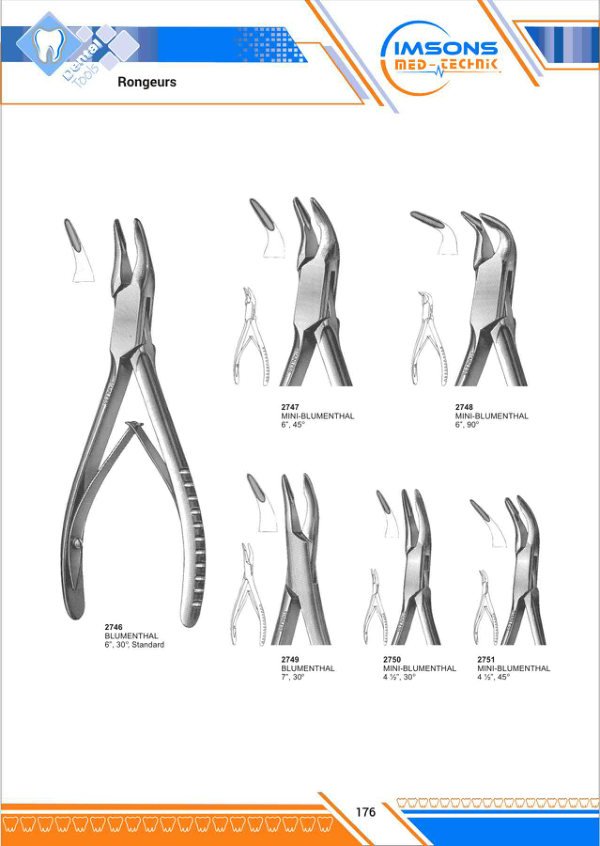 Orthodontic Pliers & Cutters — Rongeurs, catalogue page 176