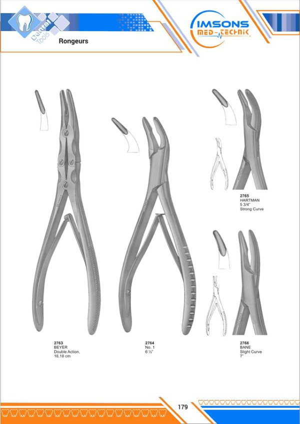 Orthodontic Pliers & Cutters — Rongeurs, catalogue page 179