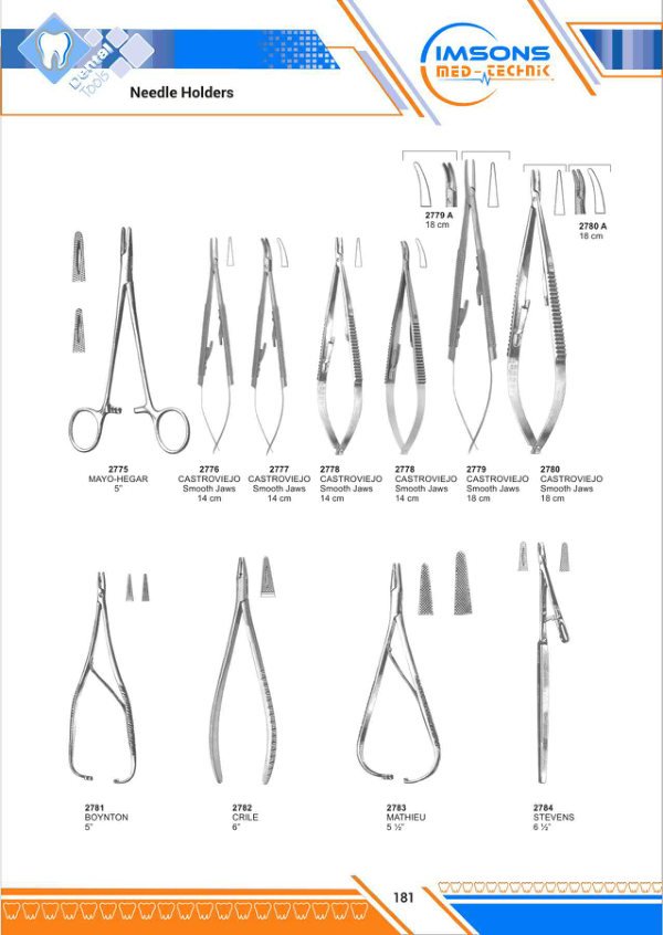 Needle Holders & Scissors — Needle Holders, catalogue page 181