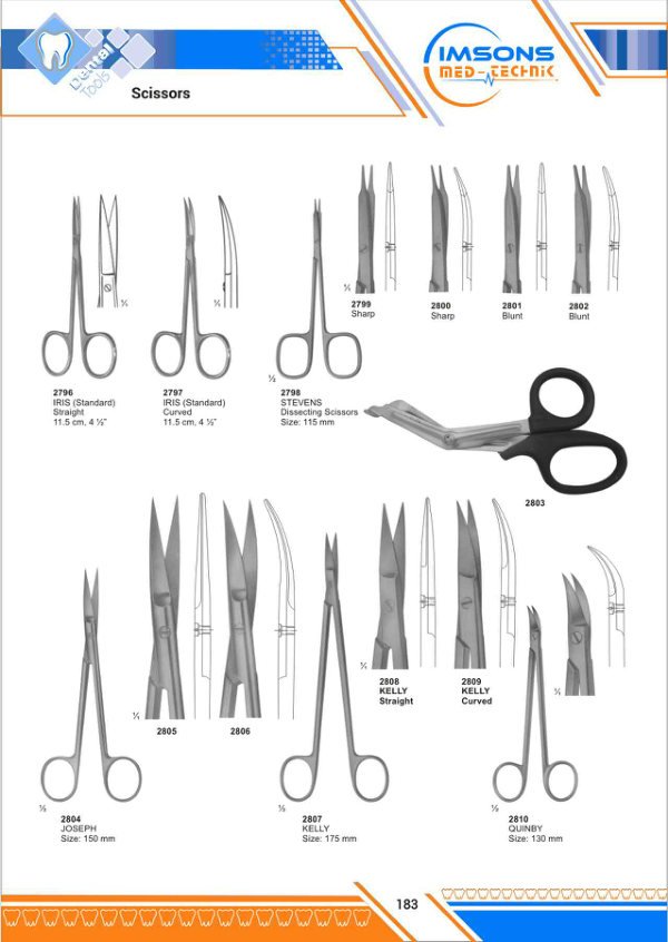 Needle Holders & Scissors — Scissors, catalogue page 183