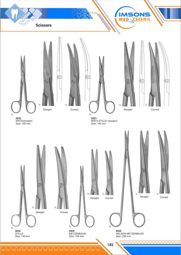 Needle Holders & Scissors — Scissors, catalogue page 185