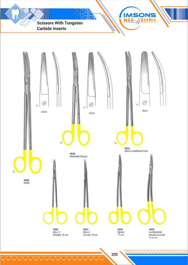 TC Insert Instruments — Scissors With Tungsten Carbide Inserts, catalogue page 205