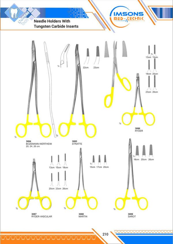 TC Insert Instruments — Needle Holders With Tungsten Carbide Inserts, catalogue page 210