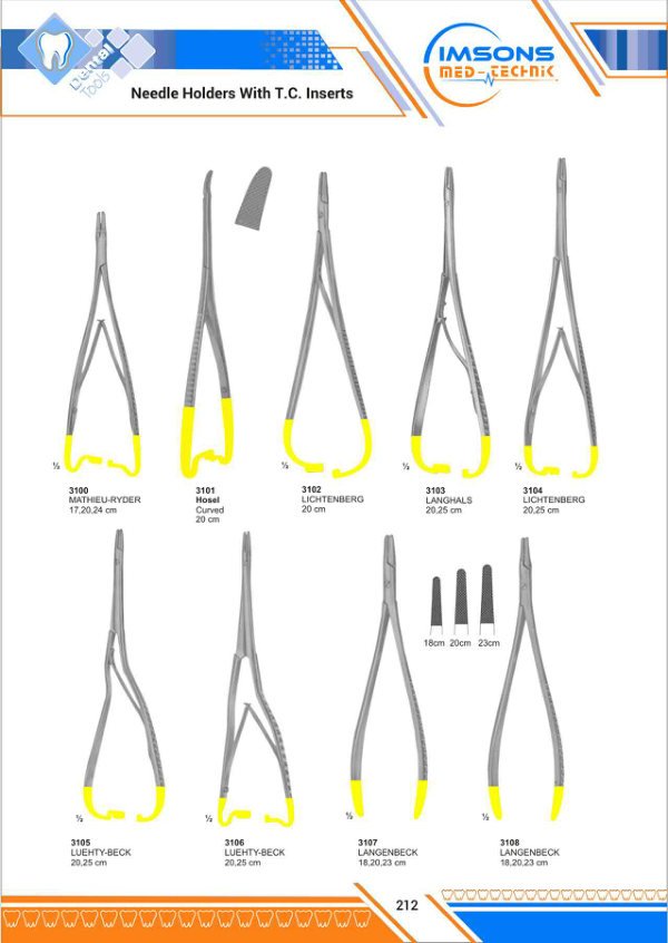 TC Insert Instruments — Needle Holders With T.C. Inserts, catalogue page 212