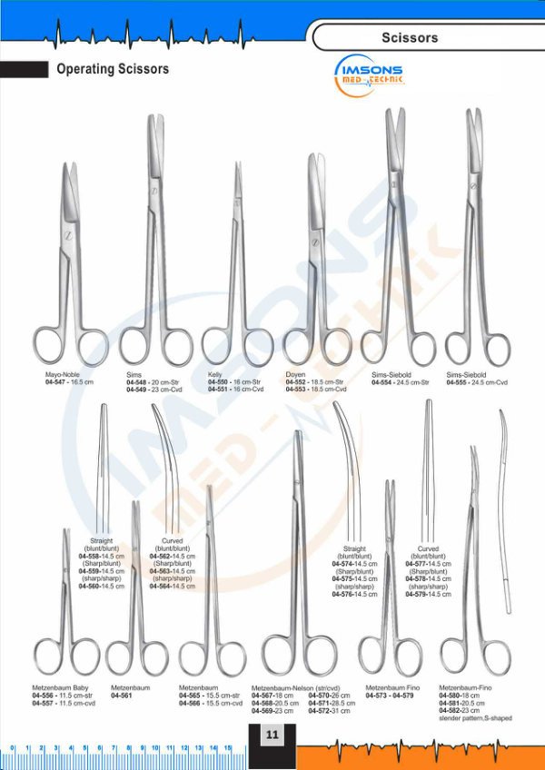 Scissors — Operating Scissors, catalogue page 11