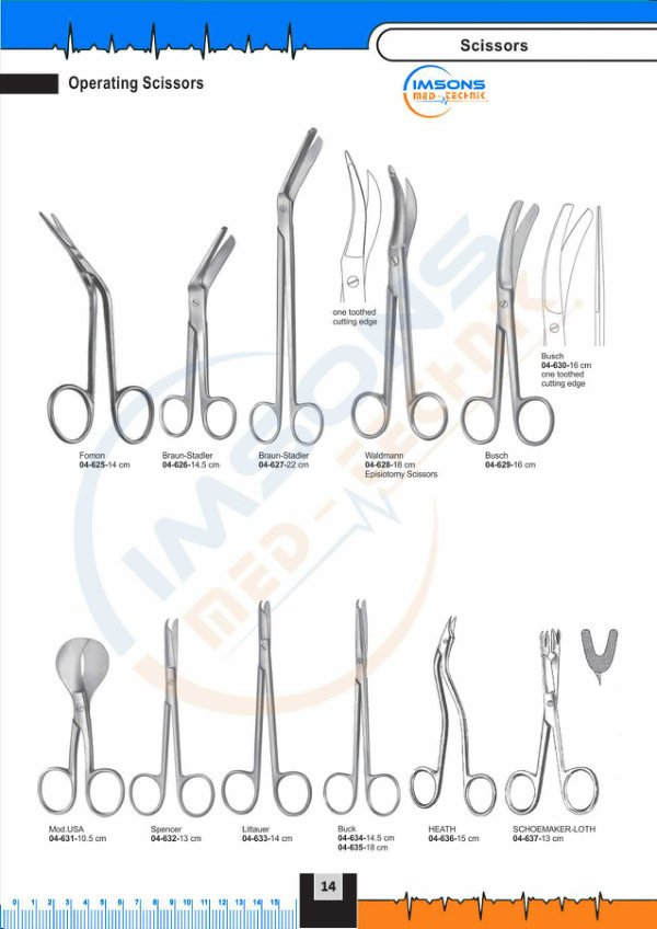 Scissors — Operating Scissors, catalogue page 14
