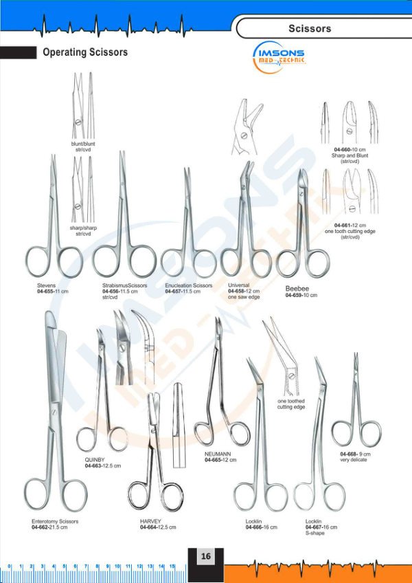 Scissors — Operating Scissors, catalogue page 16