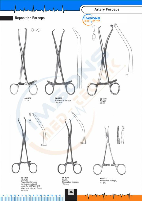 Artery Forceps — Reposition Forceps, catalogue page 36