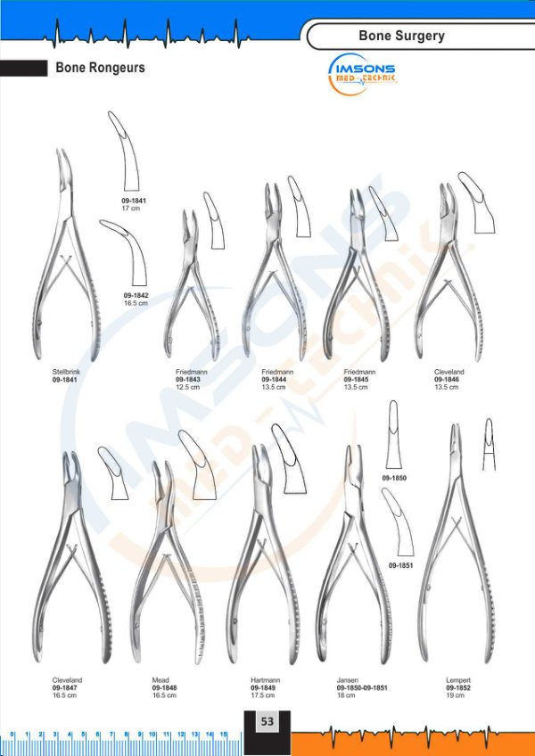 Bone Surgery — Bone Rongeurs, catalogue page 53