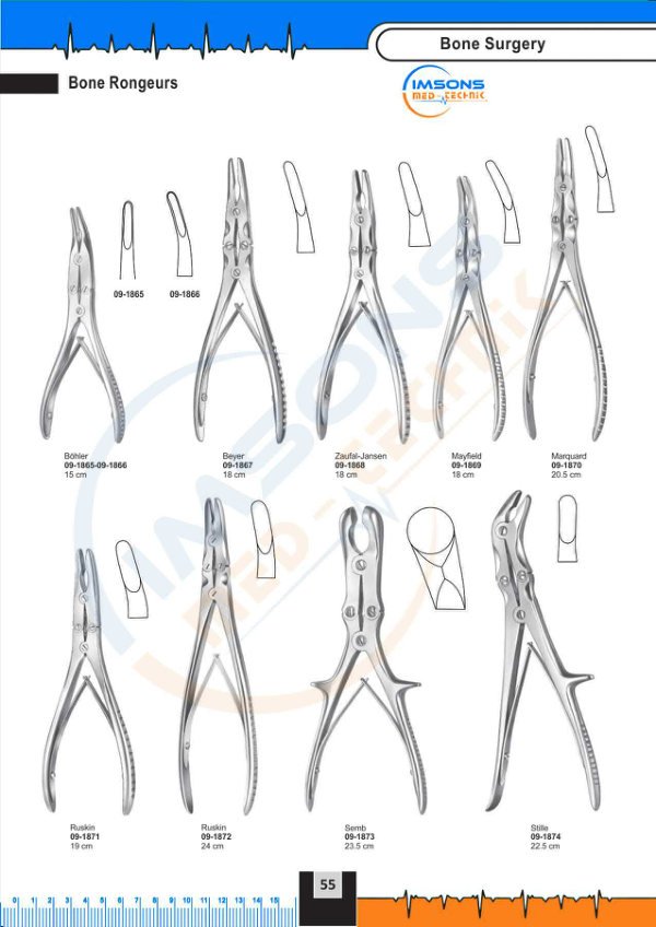 Bone Surgery — Bone Rongeurs, catalogue page 55