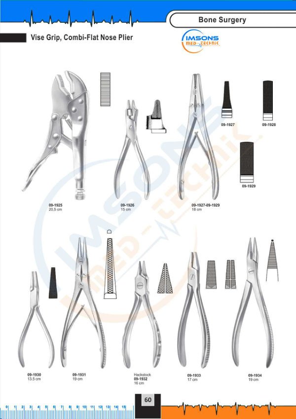 Bone Surgery — Vise Grip, Combi-Flat Nose Plier, catalogue page 60
