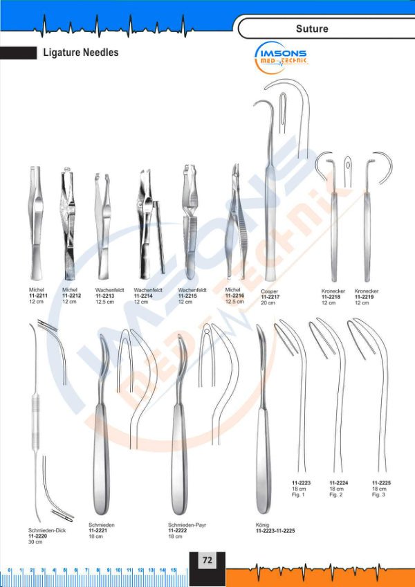 Suture — Ligature Needles, catalogue page 72