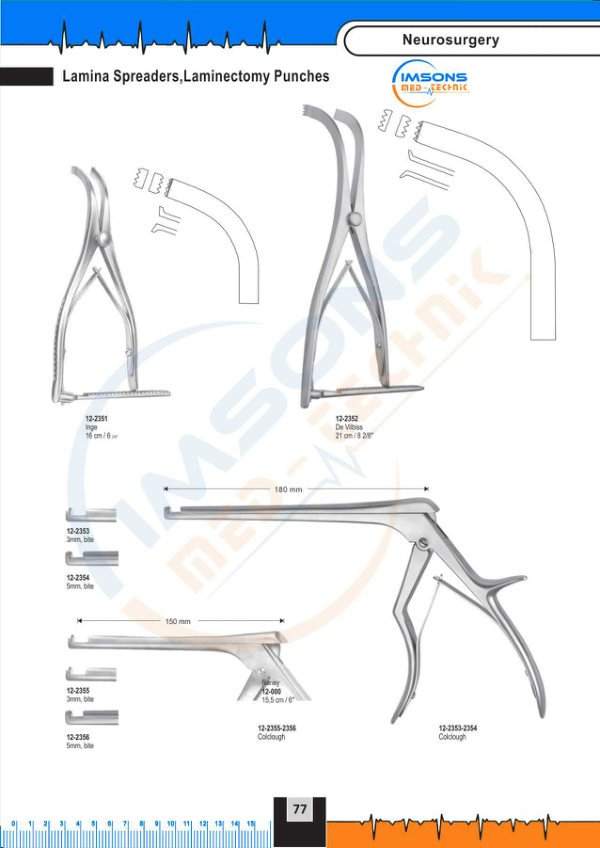 Neurosurgery — Lamina Spreaders, Laminectomy Punches, catalogue page 77