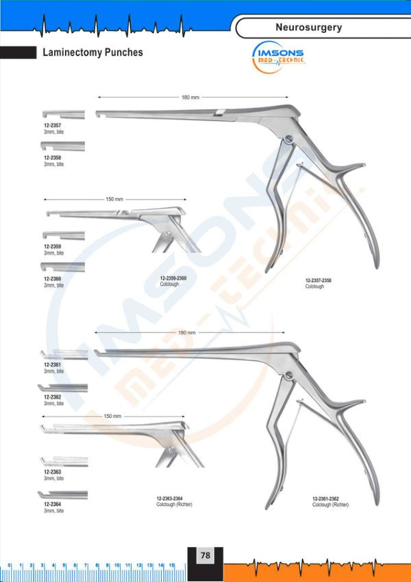 Neurosurgery — Laminectomy Punches, catalogue page 78