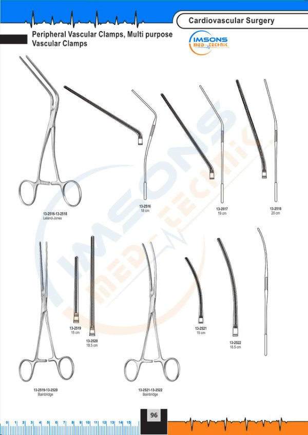Cardiovascular — Peripheral Vascular Clamps, Multi purpose Vascular C Clamps, catalogue page 96