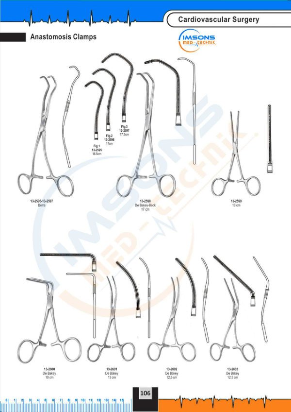 Cardiovascular — Anastomosis Clamps, catalogue page 106