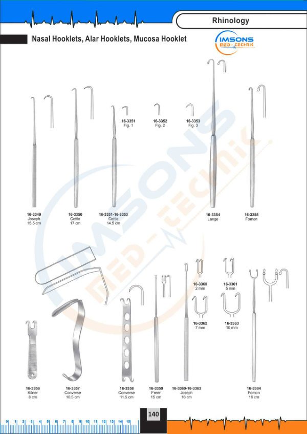 Rhinology — Nasal Hooklets, Alar Hooklets, Mucosa Hookle, catalogue page 140