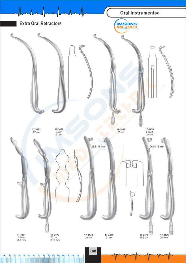Oral Instruments — Extra Oral Retractors, catalogue page 148
