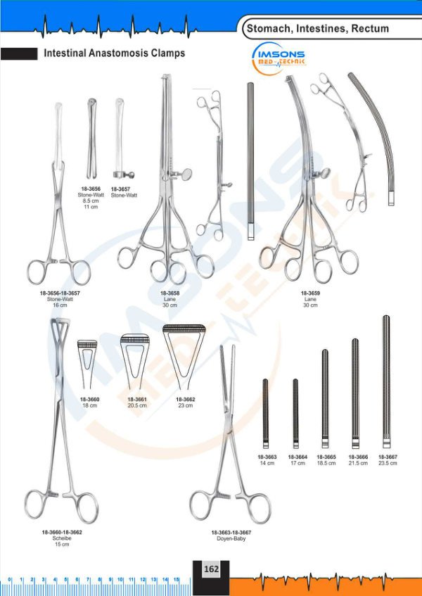 Stomach, Intestines, Rectum — Intestinal Anastomosis Clamps, catalogue page 162