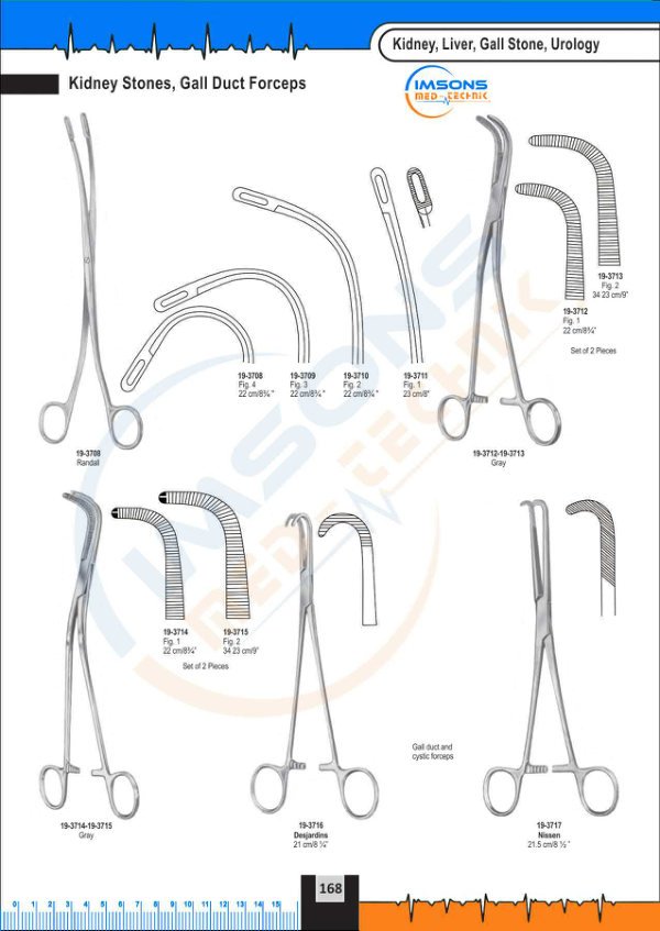 Kidney, Liver, Gall Stone, Urology — Kidney S Stones, Gall Duct Forceps, catalogue page 168