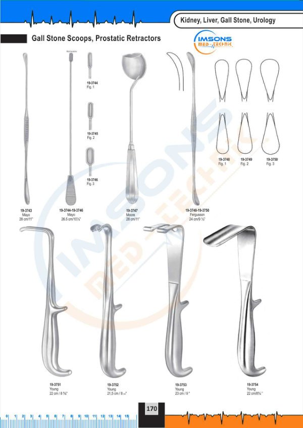 Kidney, Liver, Gall Stone, Urology — Gall Stone Scoops, Prostatic Retractors Malesble, catalogue page 170
