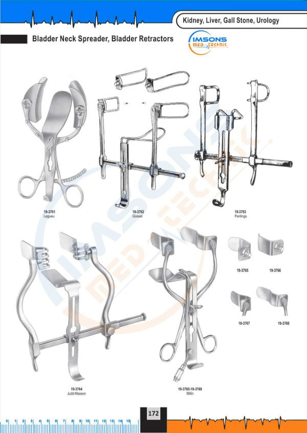 Kidney, Liver, Gall Stone, Urology — Bladder Neck Spreader, Bladder Retractors, catalogue page 172