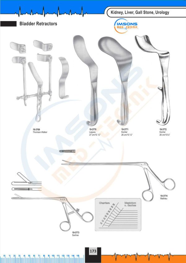 Kidney, Liver, Gall Stone, Urology — Bladder Retractors, catalogue page 173