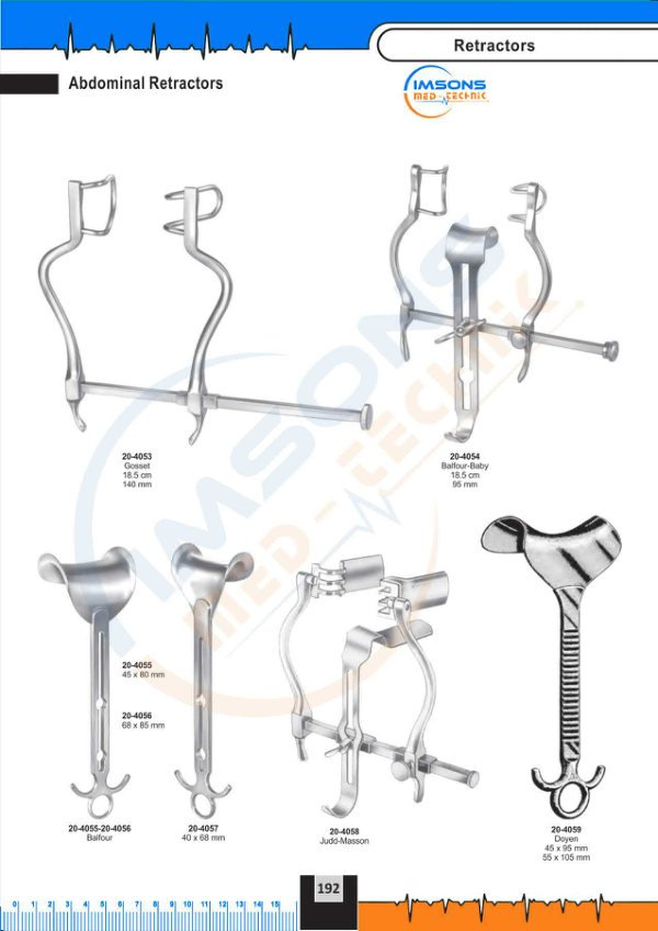 Retractors — Abdominal Retractors, catalogue page 192
