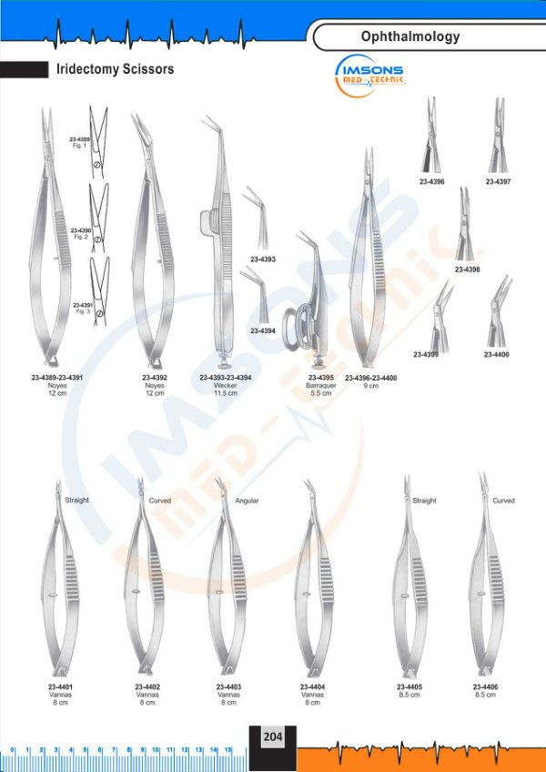 Ophthalmology — Iridectomy S Scissors, catalogue page 204
