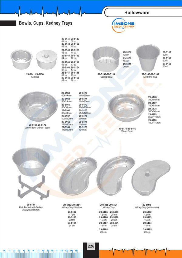 Holloware — Bowls, Cups, Kedny T Trays, catalogue page 226