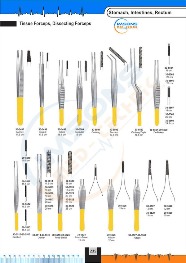 TC Instruments — Tissue Forceps, Dissecting Forceps, catalogue page 235