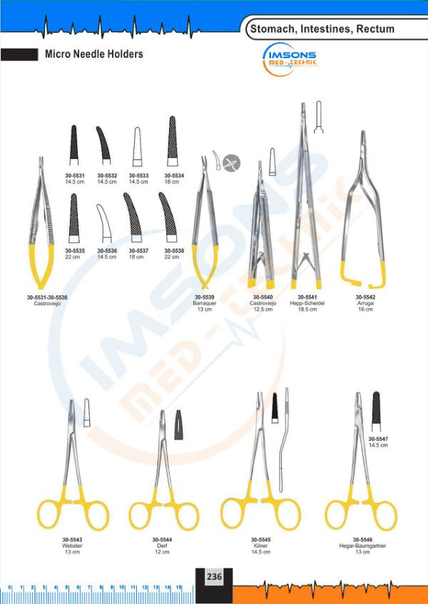 TC Instruments — Micro Needle Holders, catalogue page 236