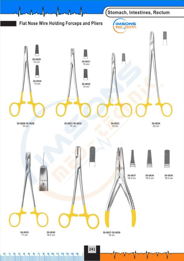 TC Instruments — Flat Nose Wire Holding Forceps and Pliers, catalogue page 241